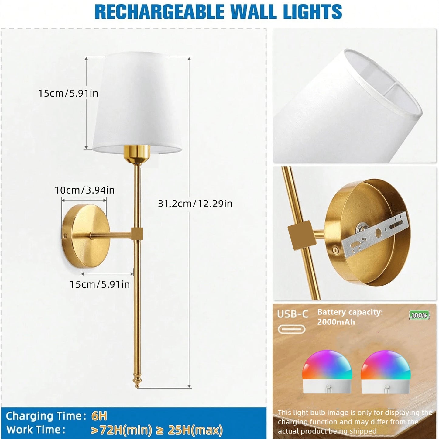 Battery Operated Wall Sconce LED